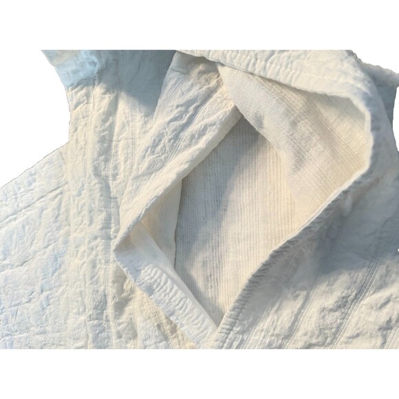 Docofil Matelasse Euro Pillow Shams Bright  White Cotton Portugal 30" Set of Two - Picture 5 of 6